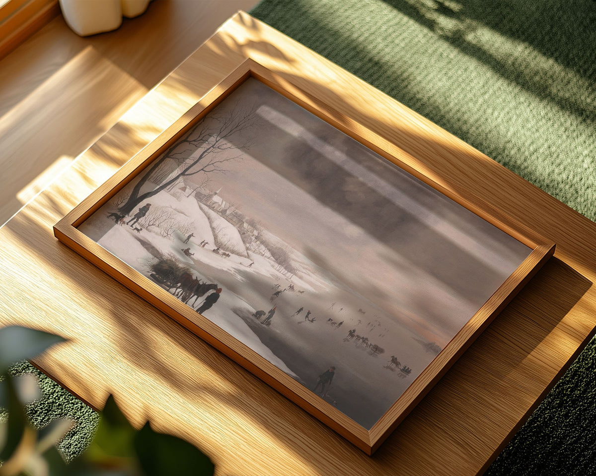 Winter Frozen River Landscape Art Print