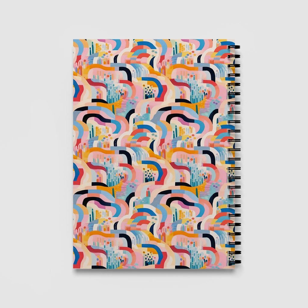 Colourful Abstract City Spiral Notebook A5 Lined Journal for Creative Writing
