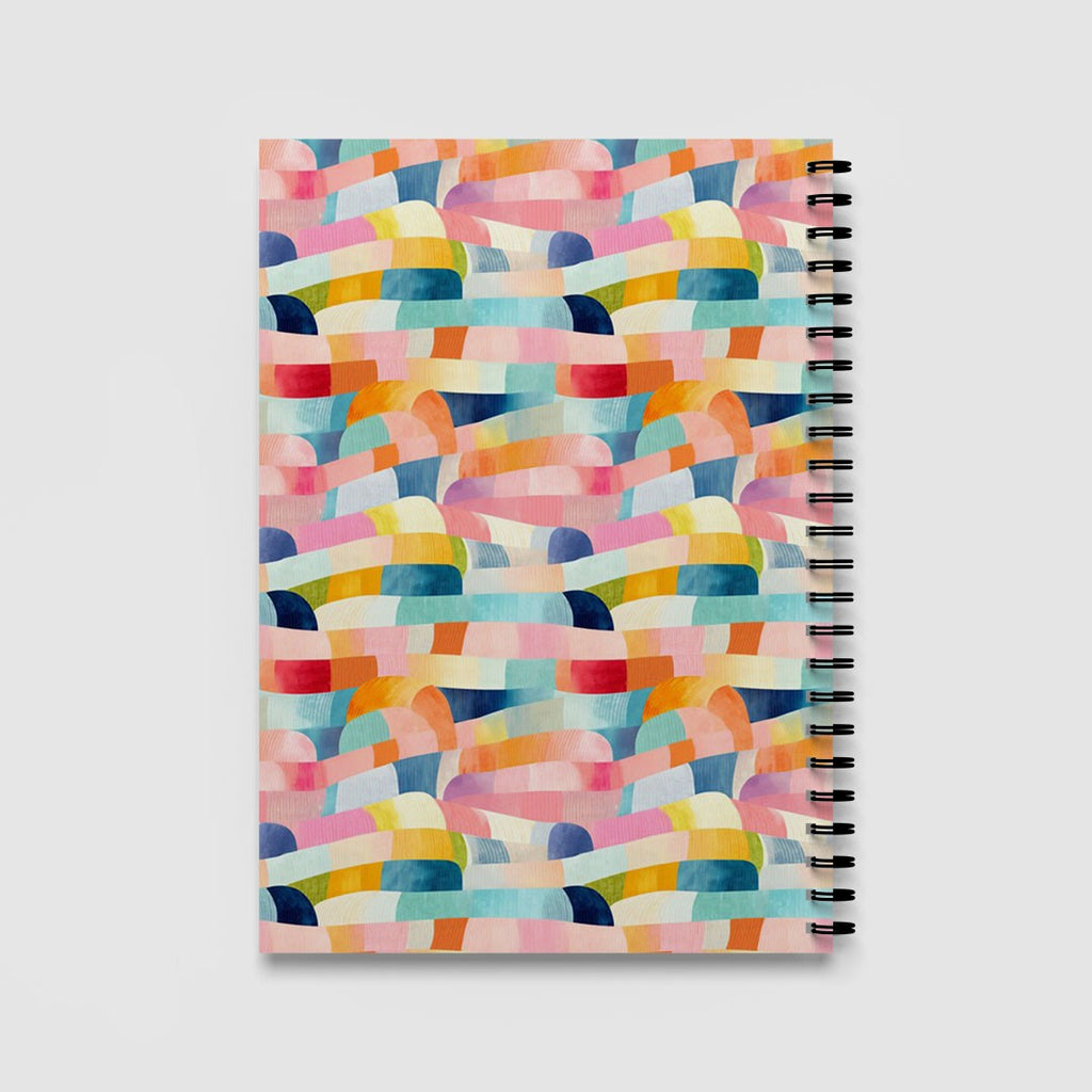 Colourful Abstract Stripes A5 Spiral Notebook, Lined Journal for Creative Writing