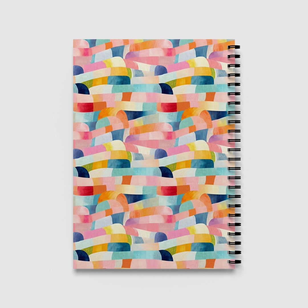 Colourful Abstract Stripes A5 Spiral Notebook, Lined Journal for Creative Writing