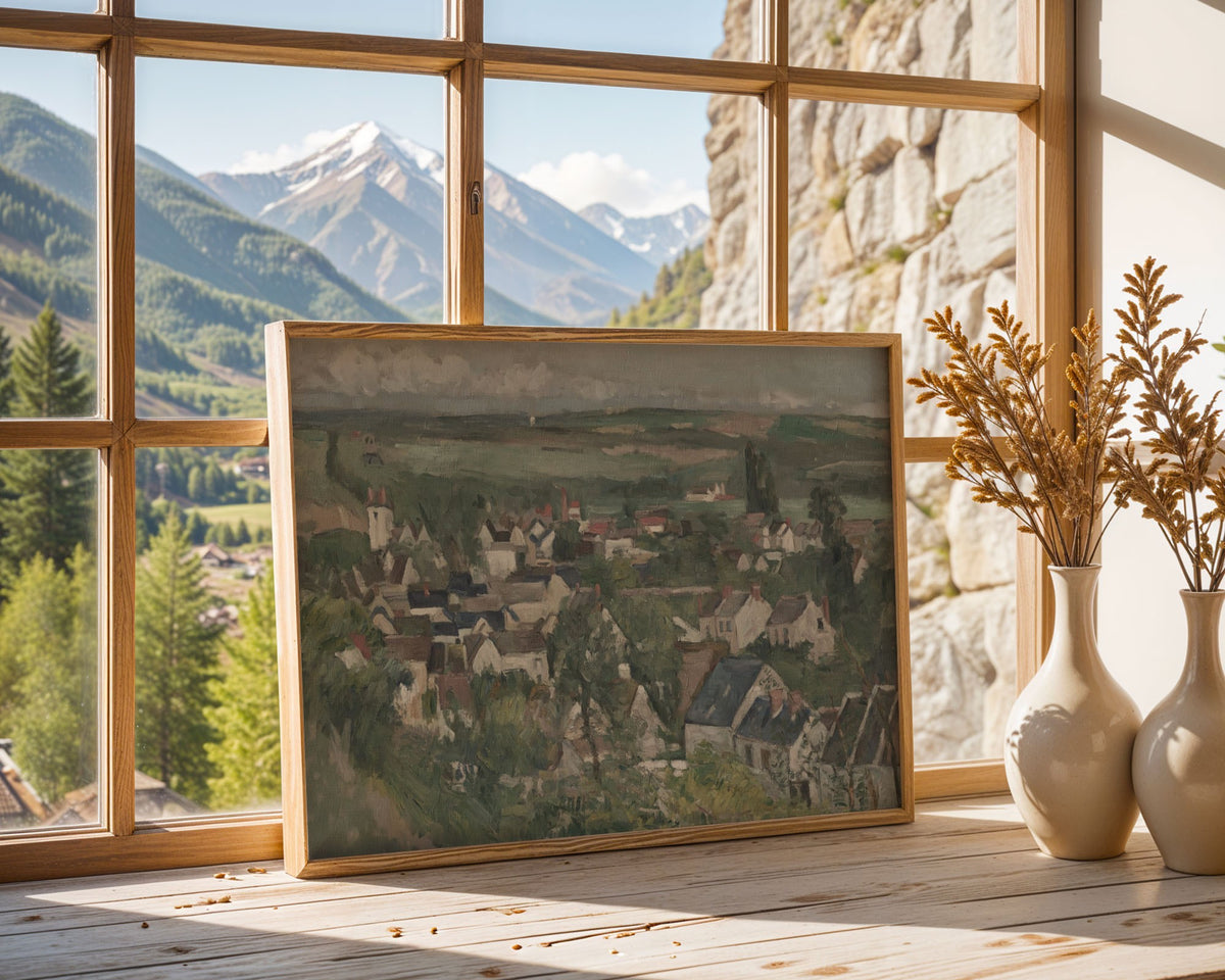 Countryside Village Landscape Art Print