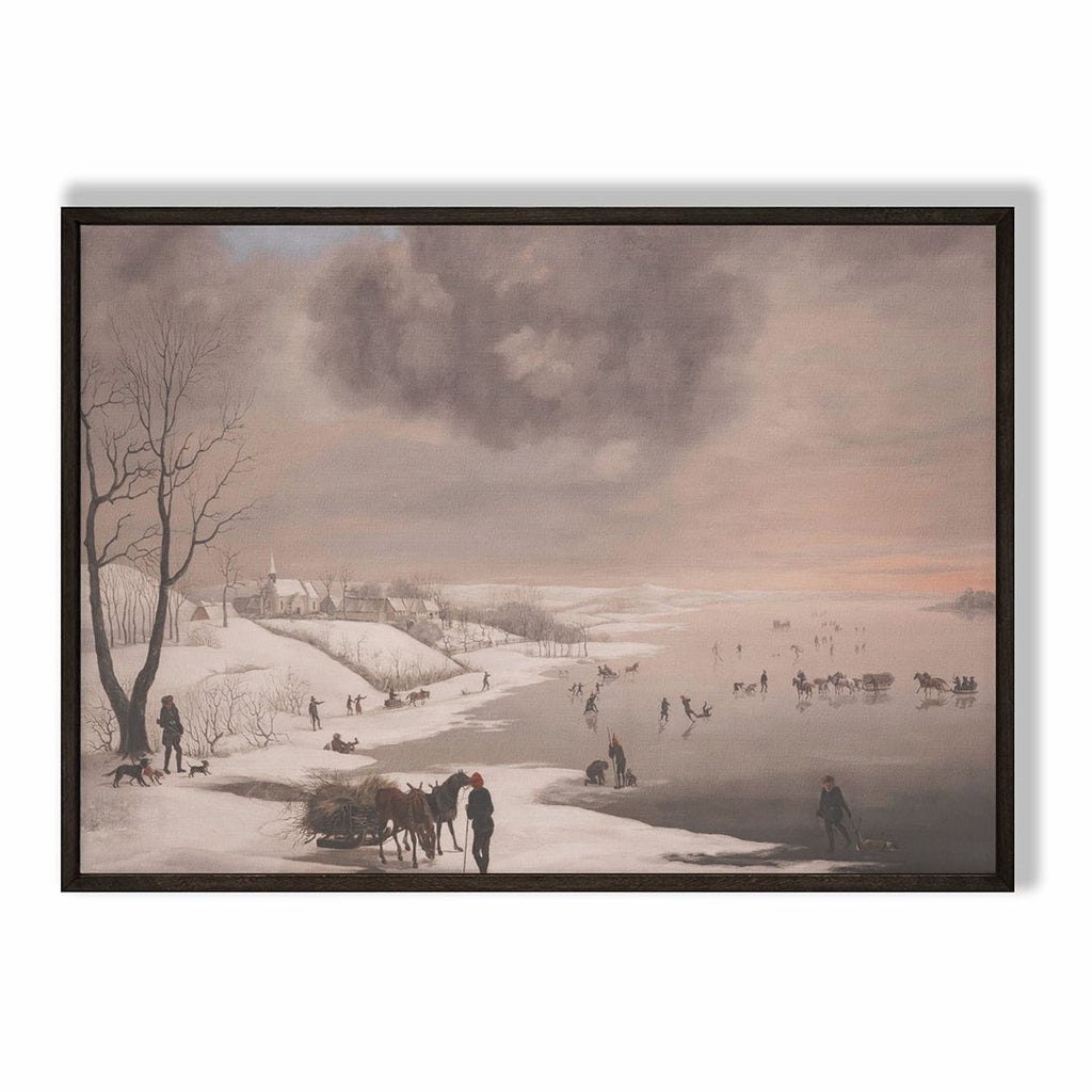Winter Frozen River Landscape Art Print