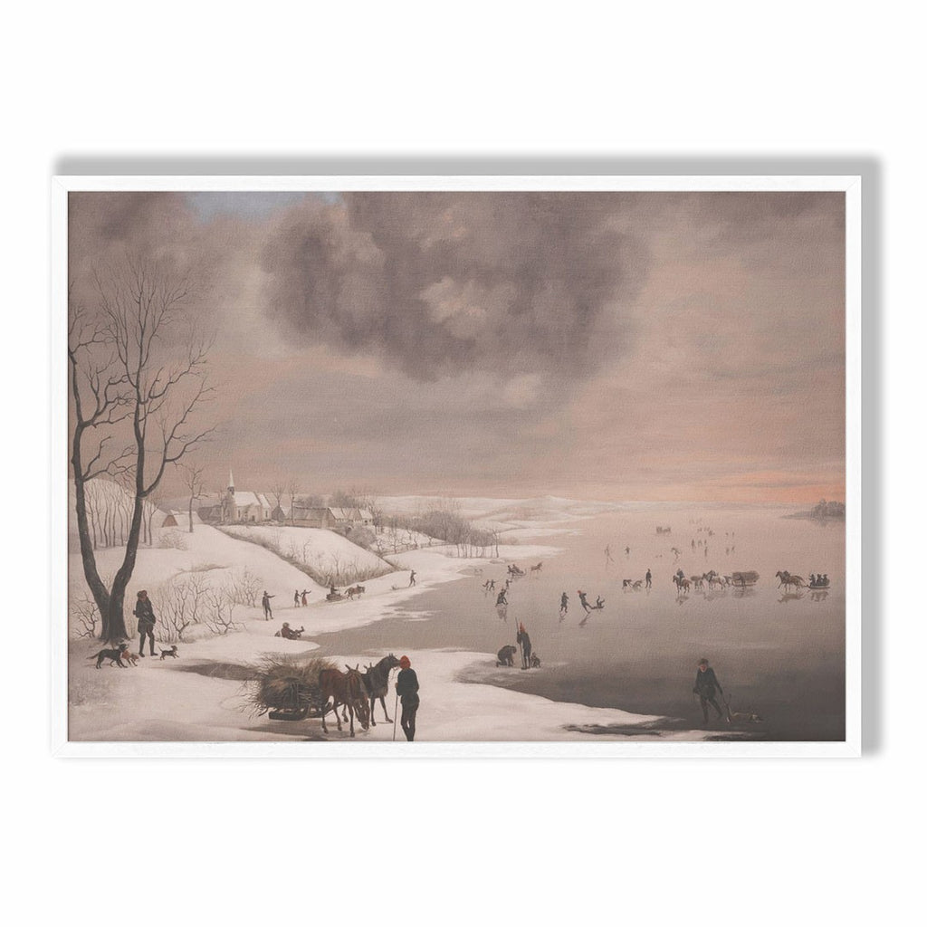 Winter Frozen River Landscape Art Print