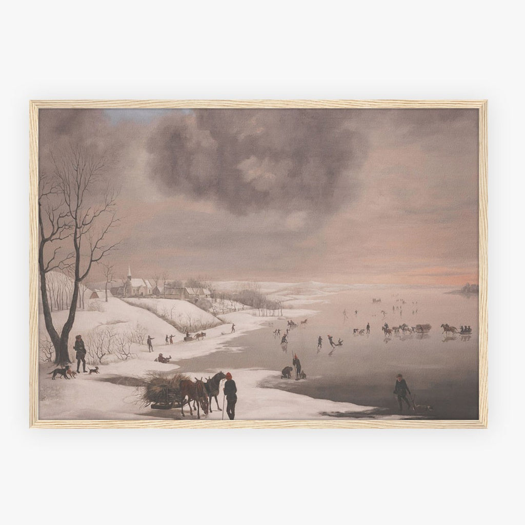 Winter Frozen River Landscape Art Print