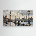 Rainy London Westminster Bridge Canvas Print