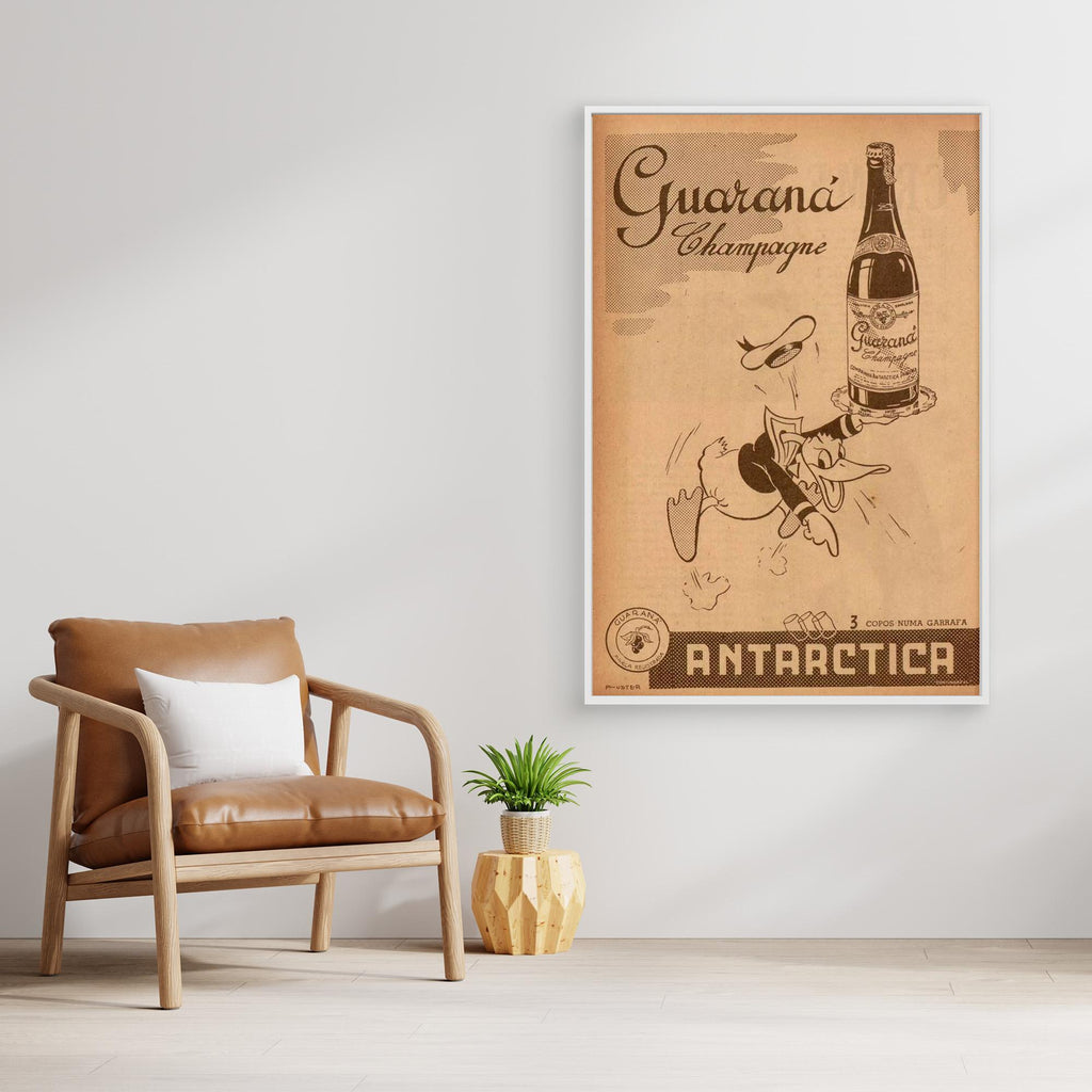 Vintage Guaraná Antarctica Duck Poster | Retro Canvas Print - Framed Pop Art