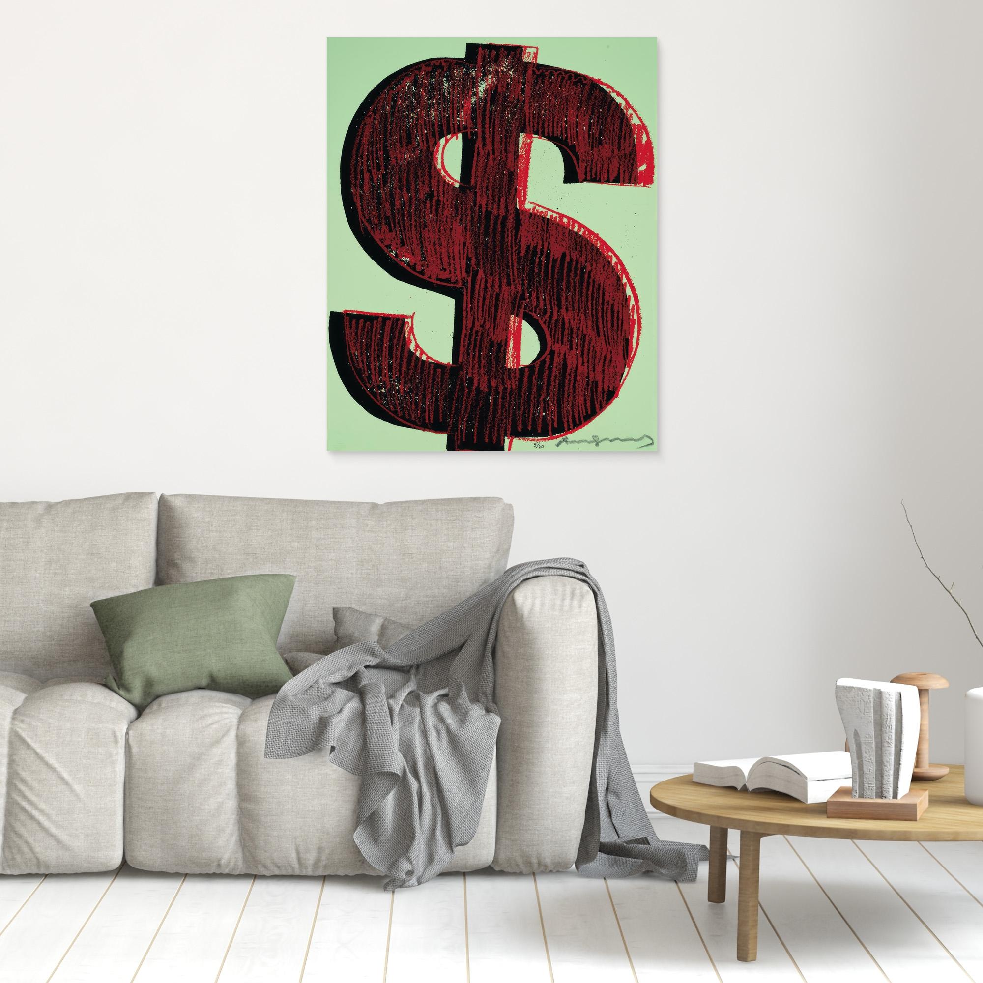 Andy Warhol Style Dollar Sign Print | Modern Office Wall Art - Framed Pop Art