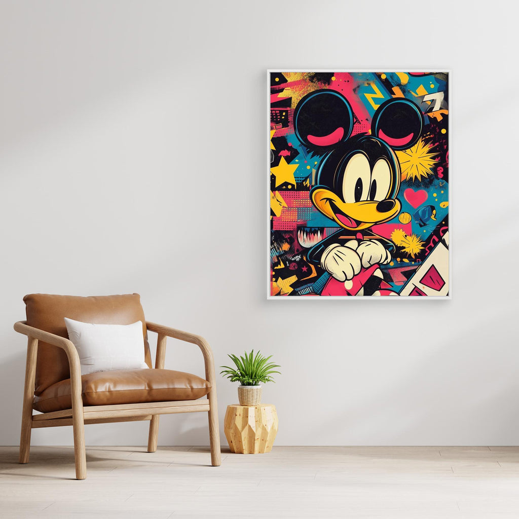 Urban Graffiti Mouse Wall Art | Modern Pop Culture Print - Framed Pop Art