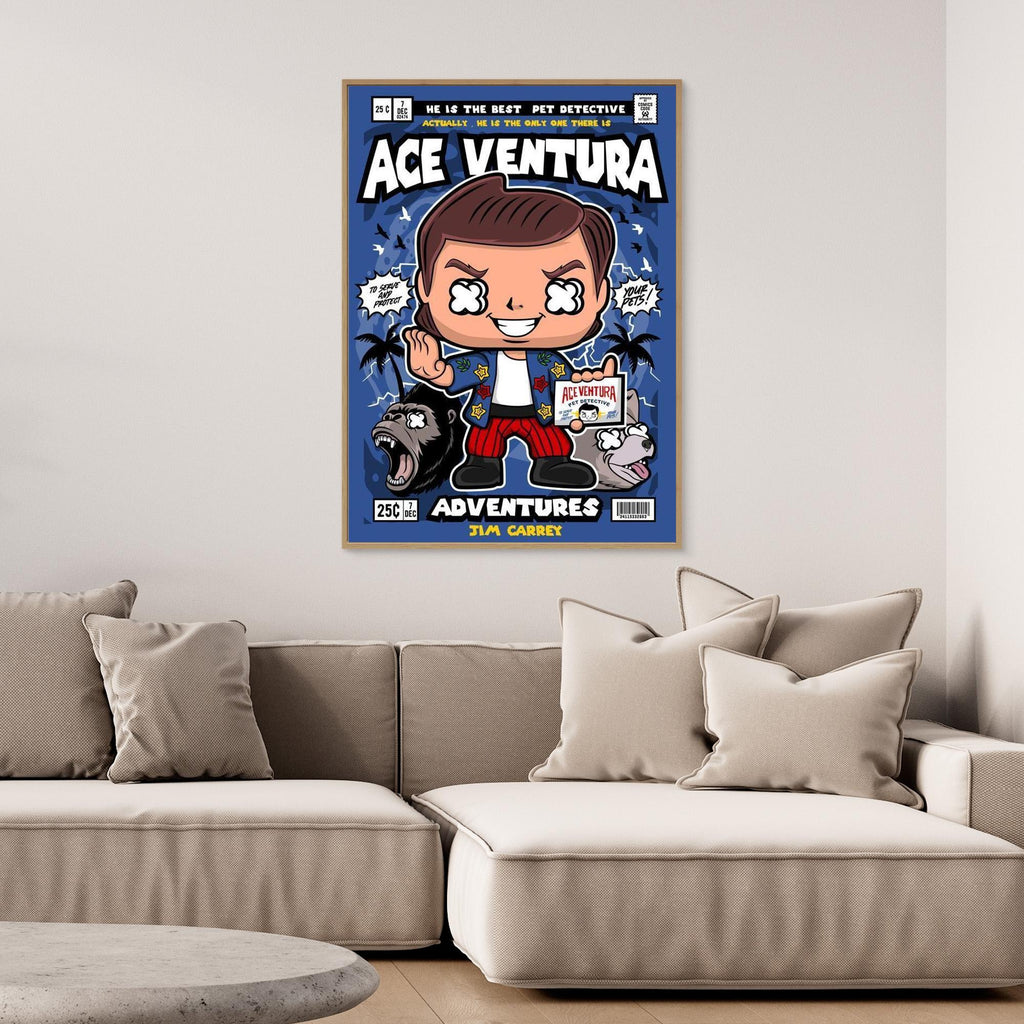 Ace Ventura Pet Detective Comic Style Canvas Wall Art