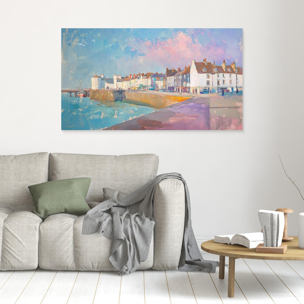 Margate Old Town & Pier Pastel Harbour Canvas Art Print
