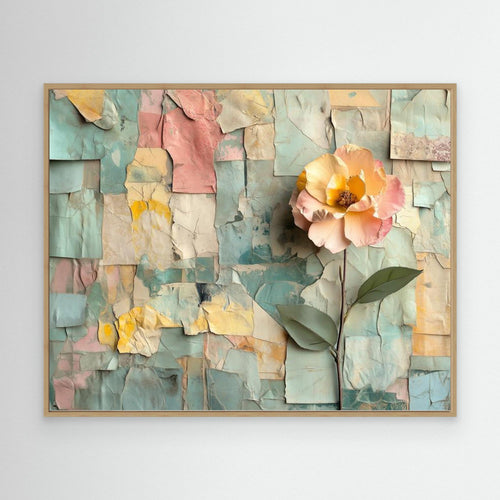 Abstract Floral Wall Art Canvas for Bedroom Decor - Framed Pop Art