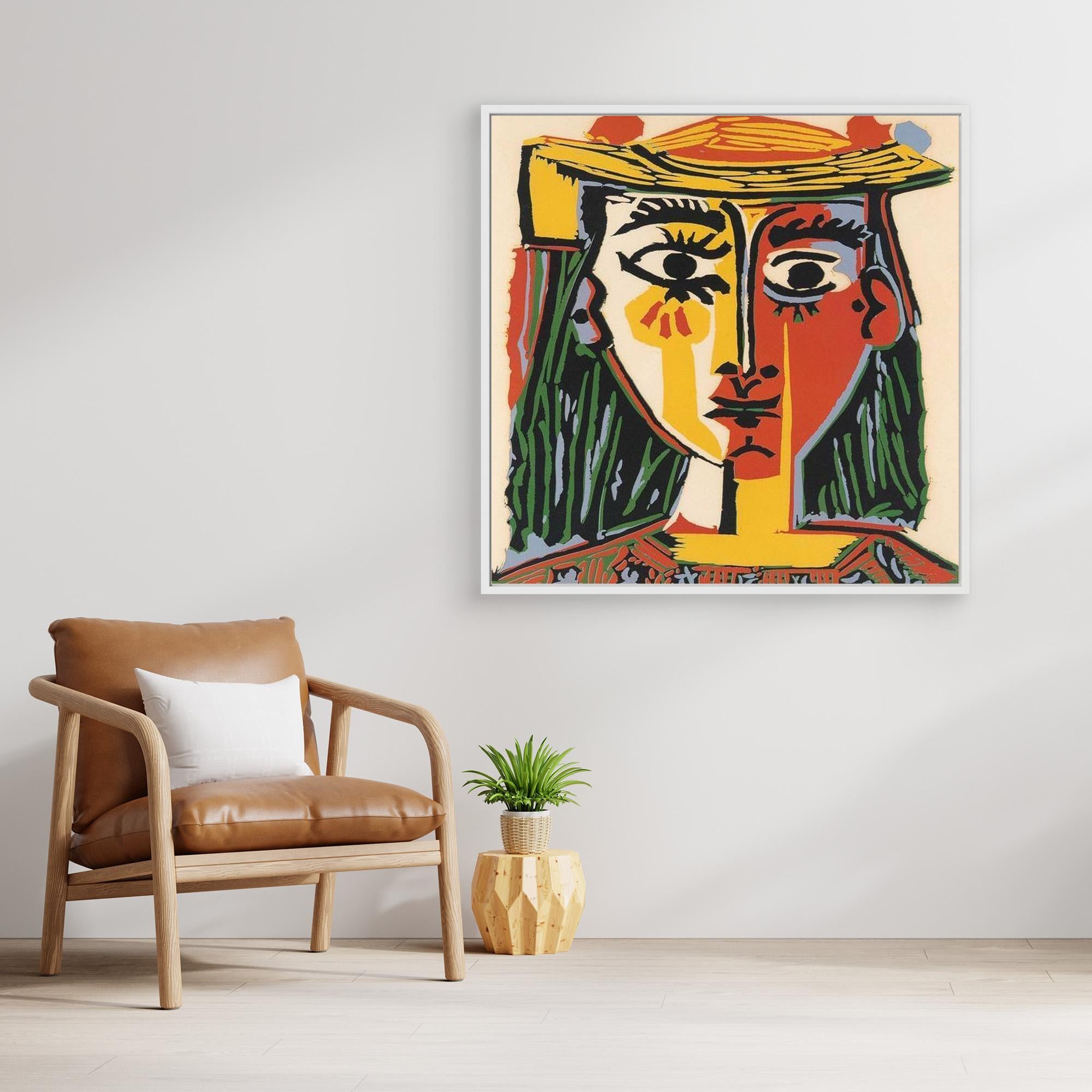 Abstract Cubist Face Art | Modern Hallway Wall Decor - Framed Pop Art