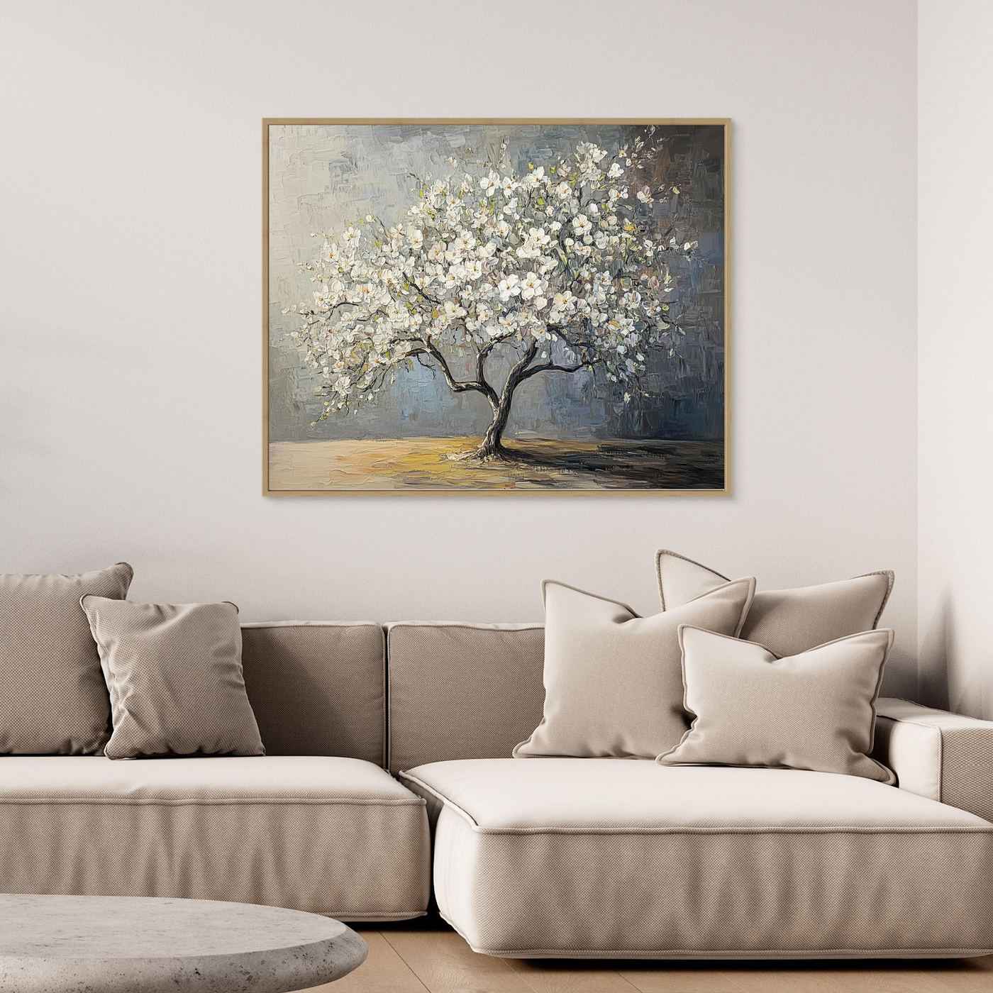 Textured Tree Wall Art | Modern Floral Decor for Living Room