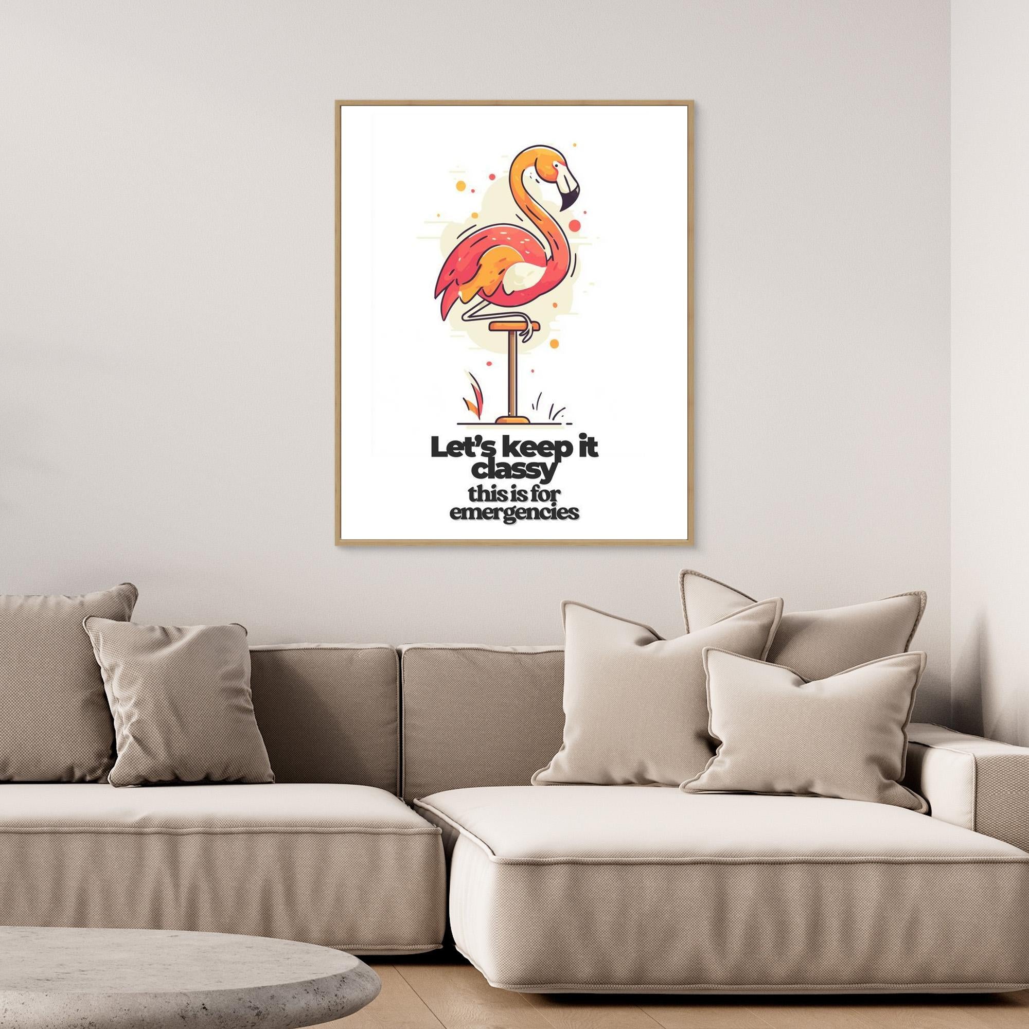 Funny Flamingo Art Print | Classy Bathroom & Bar Decor
