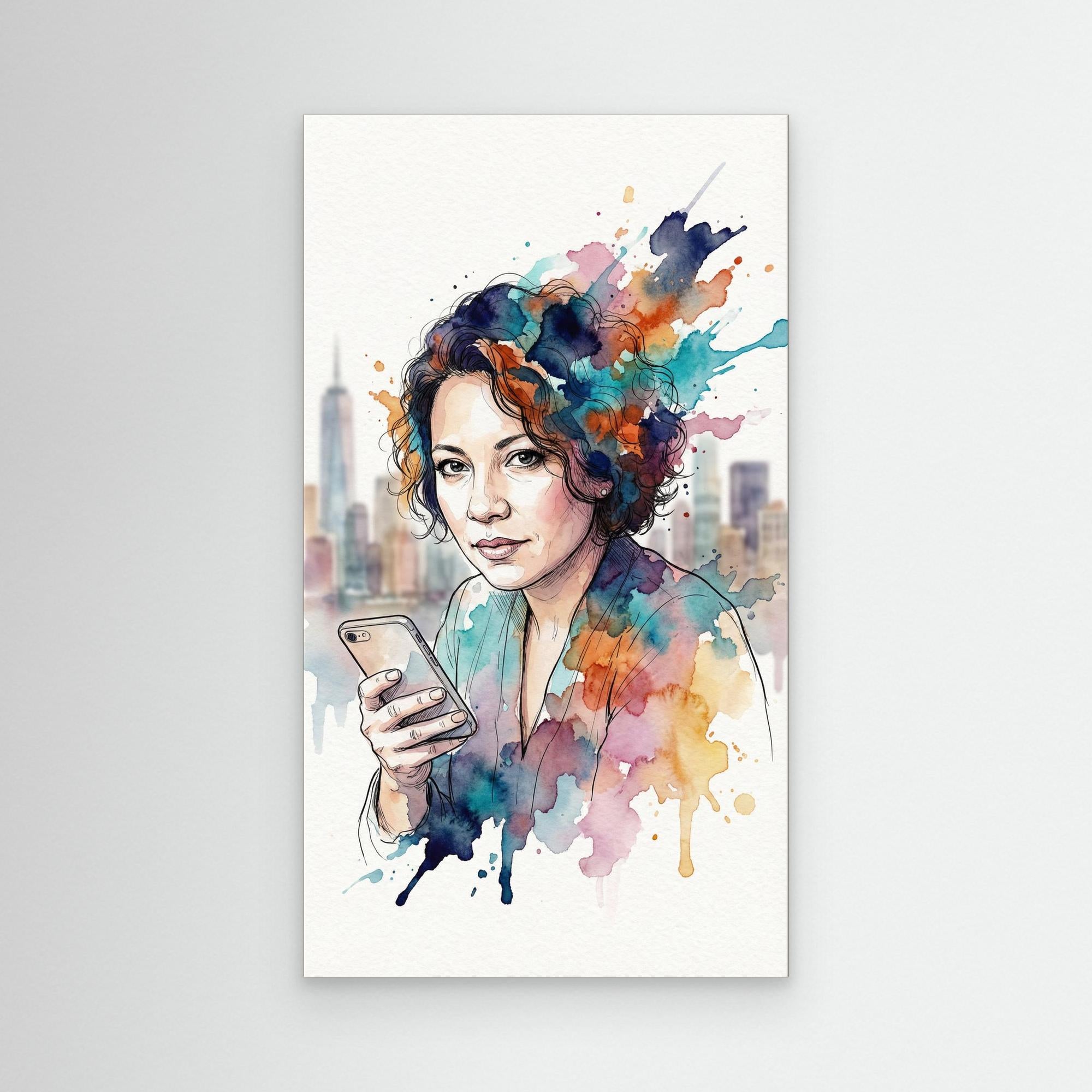 Custom Watercolour Portrait | Personalised Urban Wall Art UK