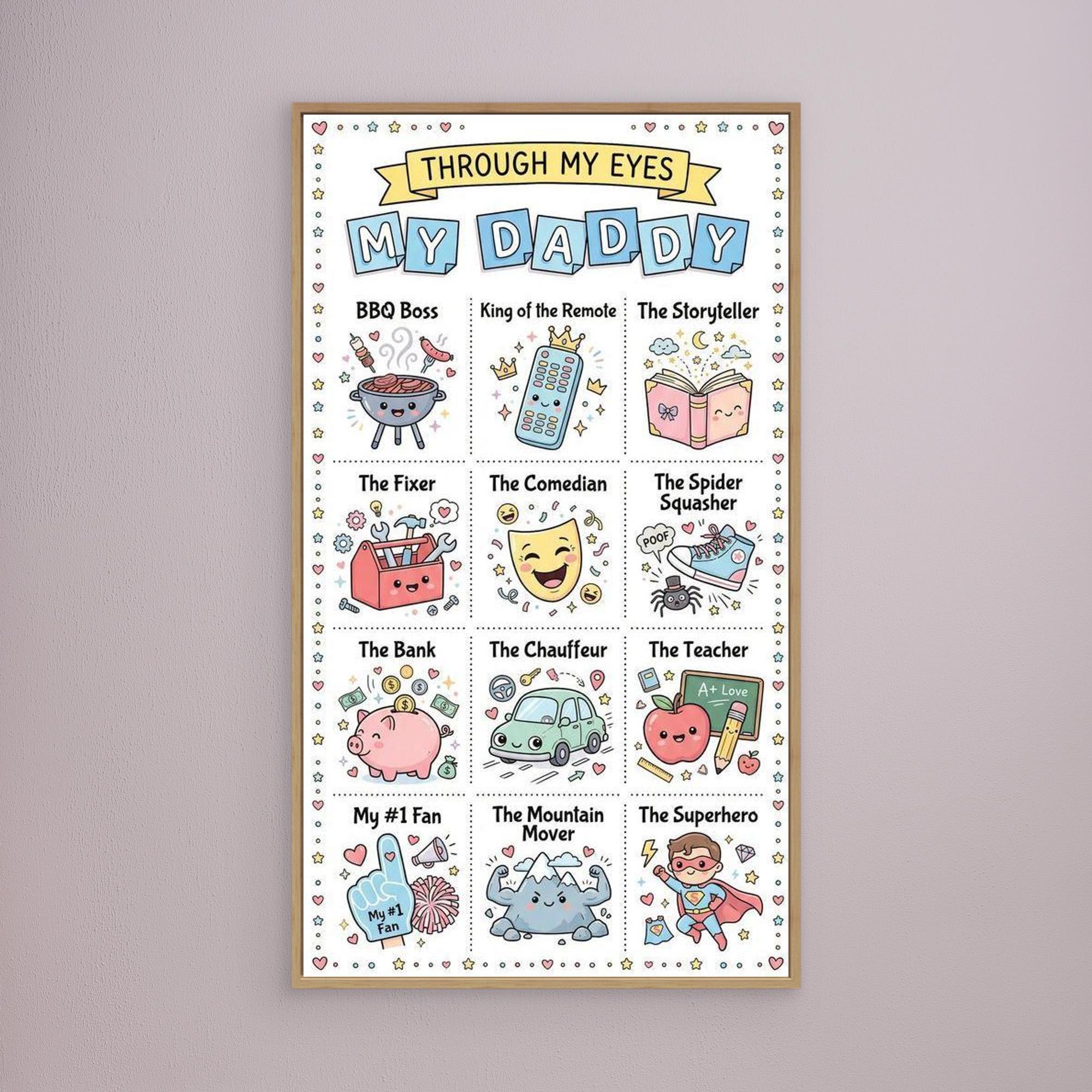 Personalised "Through My Eyes" Dad Canvas Art | Custom Gift