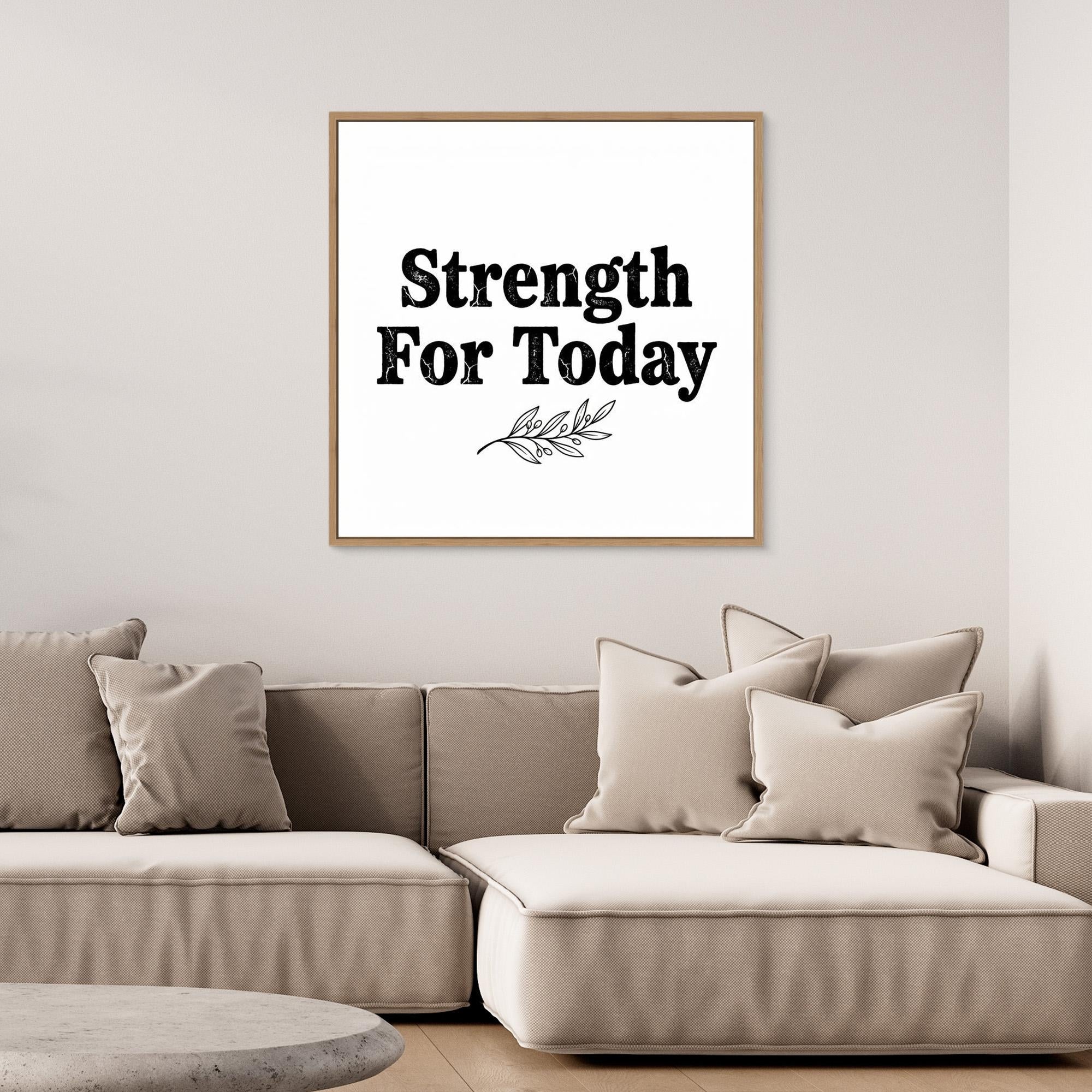 Strength For Today Framed Canvas Print | Rustic Wall Art
