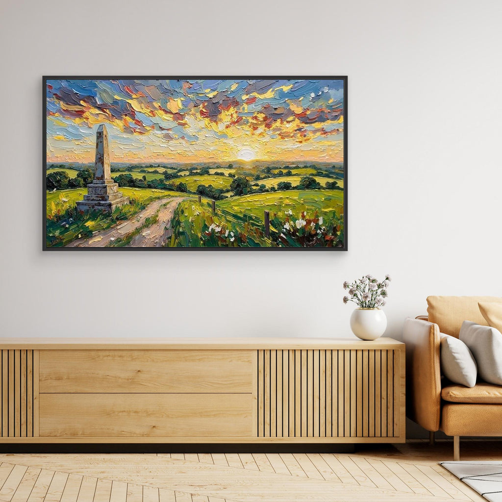 Hawkinge Sunset Landscape Wall Art | Living Room Decor