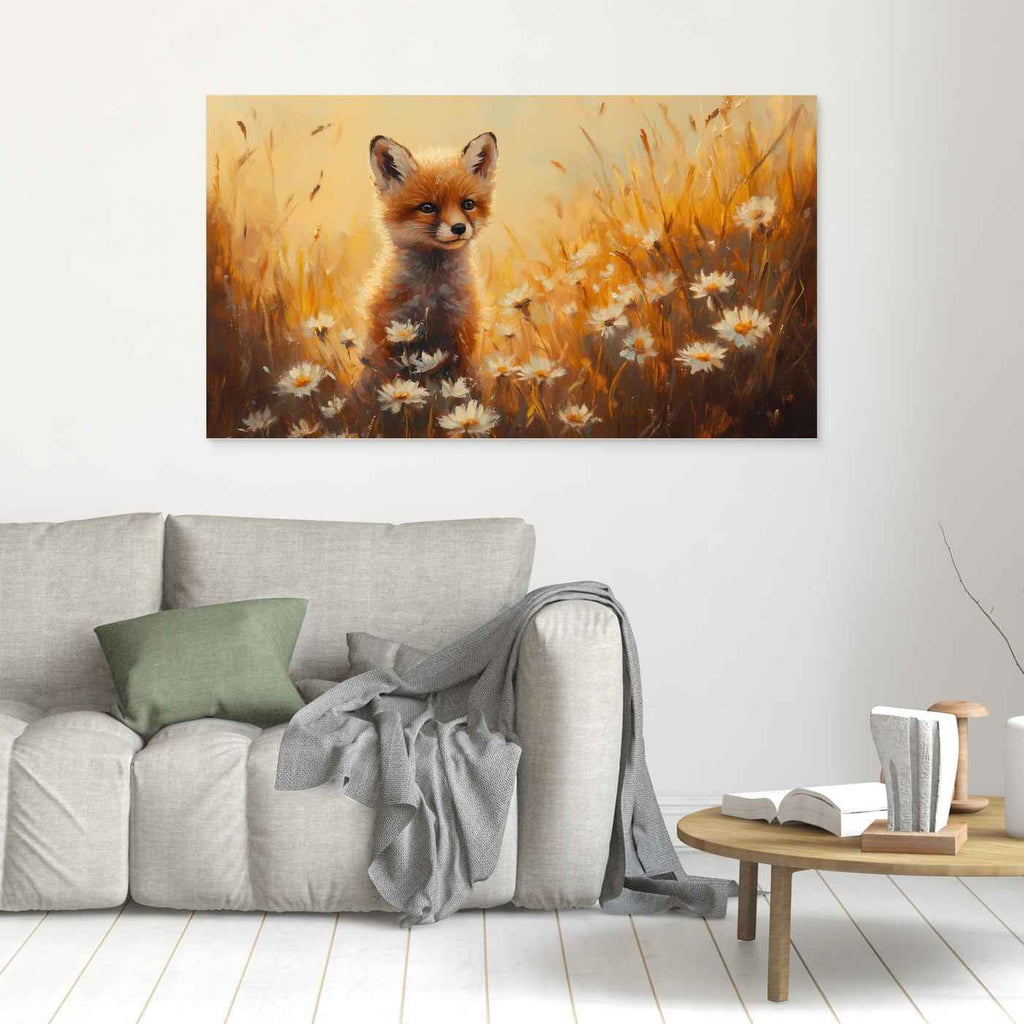 Fox Cub Nursery Wall Art | Woodland Animal Framed Canvas