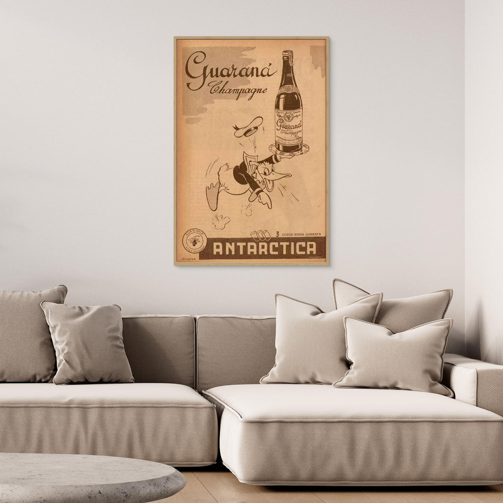 Vintage Guaraná Antarctica Duck Poster | Retro Canvas Print - Framed Pop Art