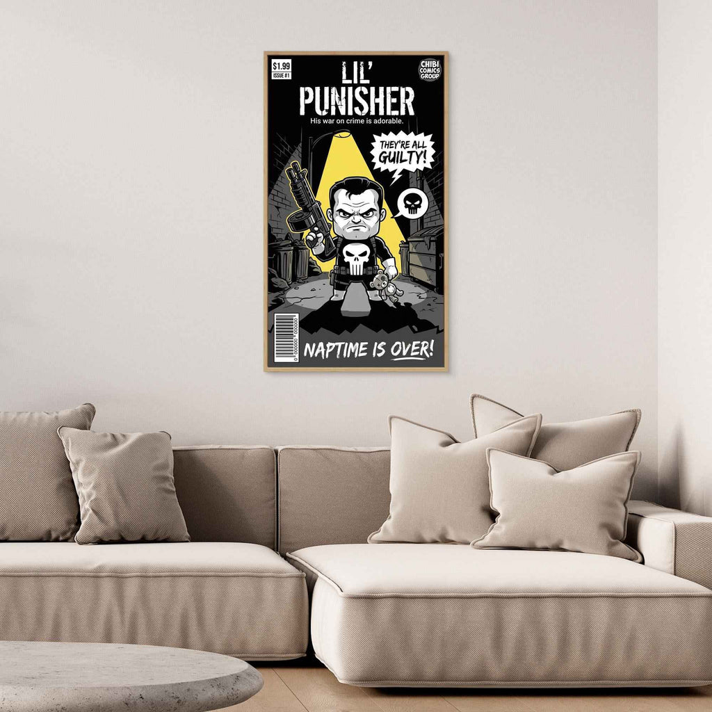 Lil Punisher Chibi Canvas Print - Framed Pop Art