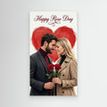 Custom Rose Day Couple Portrait | Personalised Canvas Art - Framed Pop Art