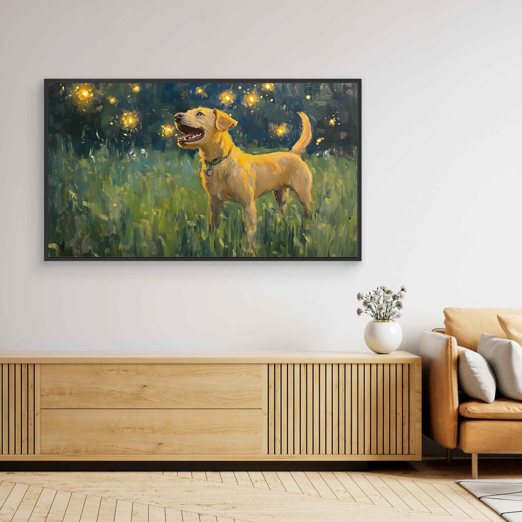 Yellow Labrador Fireflies Nursery Wall Art | Dog Gift UK