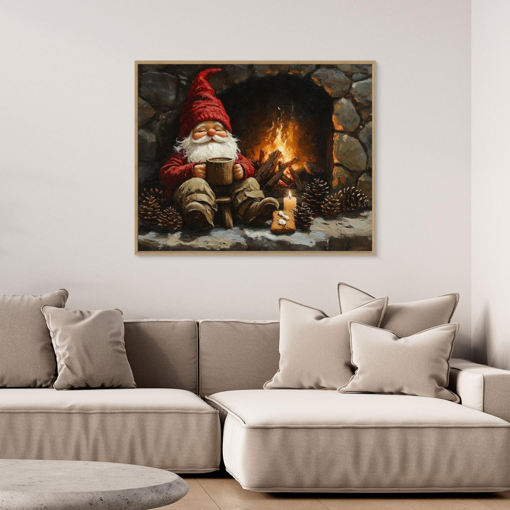 Scandinavian Tomte Folklore Art | Mythical Gnome Wall Decor - Framed Pop Art