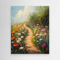Colorful Wildflower Path Canvas Art | Impressionist Nursery Decor