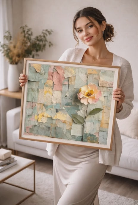 Abstract Floral Wall Art Canvas for Bedroom Decor