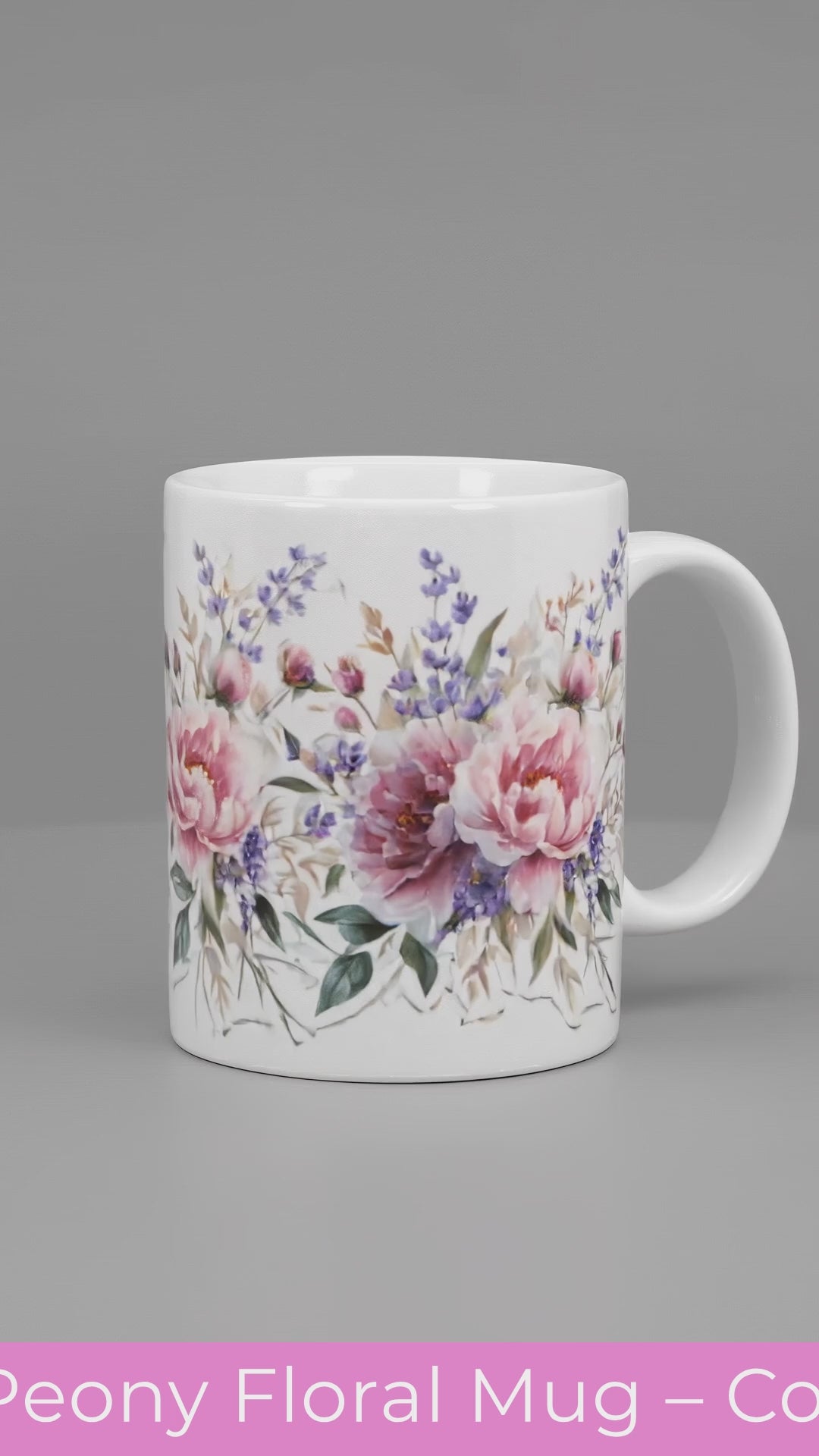 Peony Floral Mug – Cottage Decor Gift (11oz)