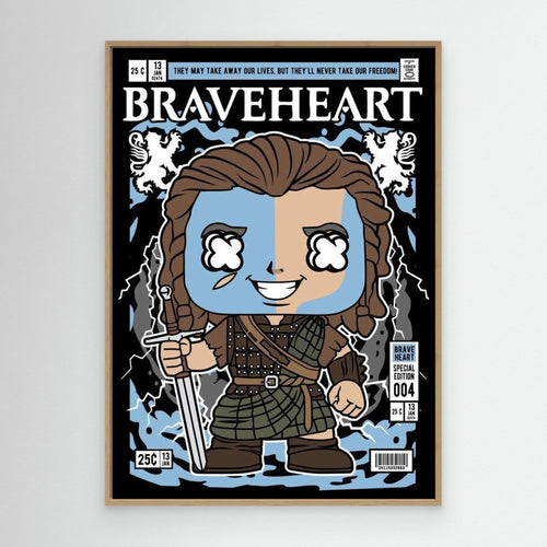 Braveheart William Wallace Comic Art | Movie Decor for Office - Framed Pop Art