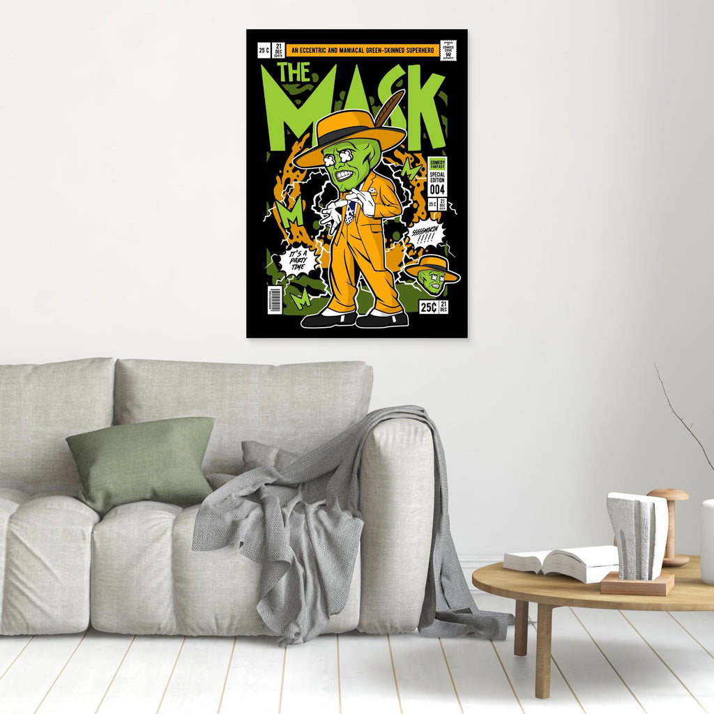 Mask-Inspired Comic Wall Art for Man Caves & Bars - Framed Pop Art