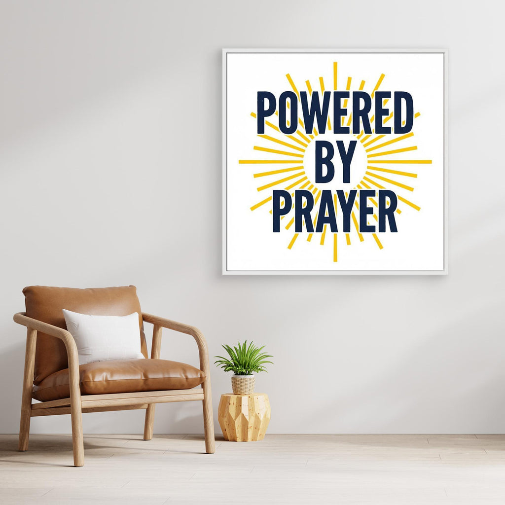 Powered by Prayer Christian Wall Art | Framed Canvas Print