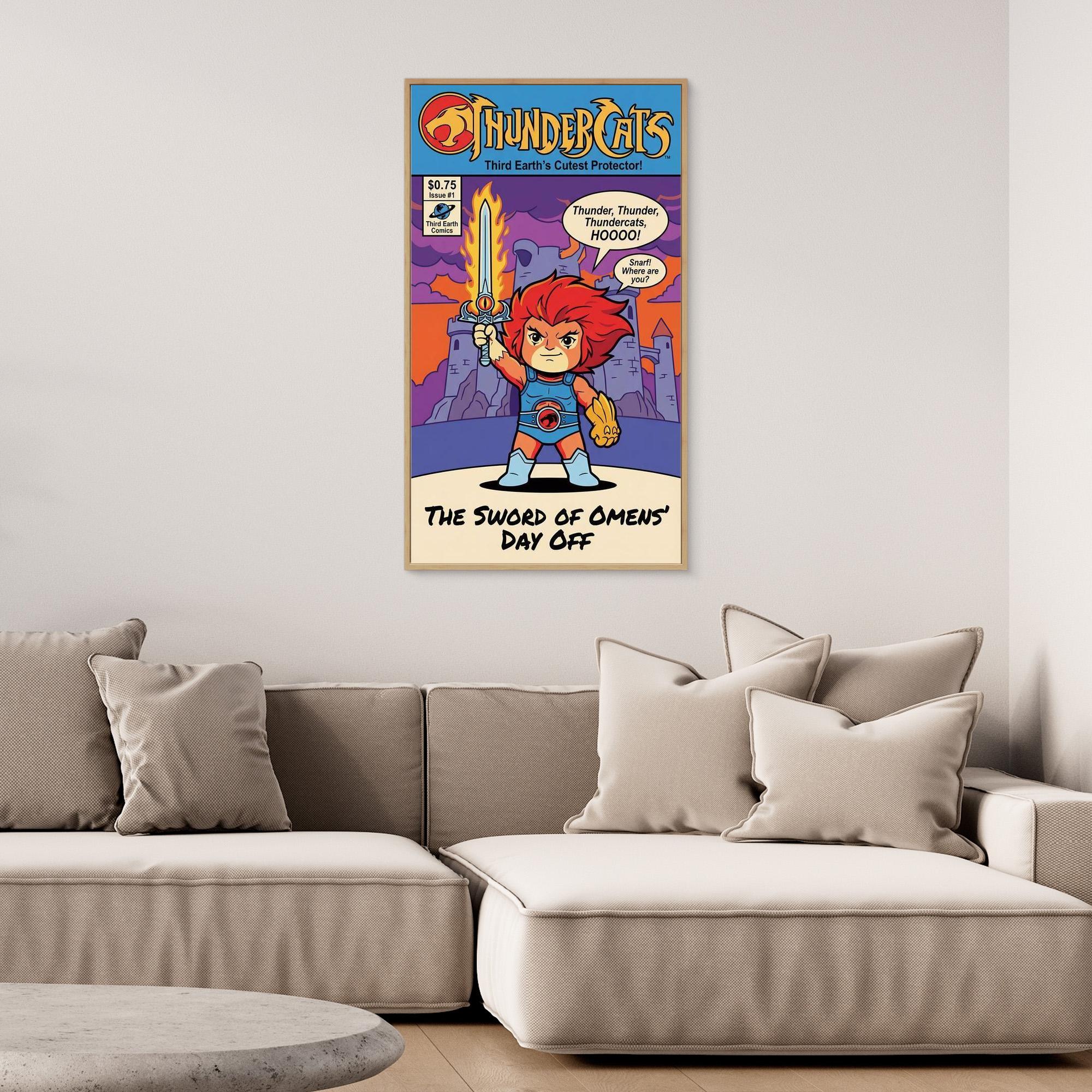 Thundercats Lion-O Parody Comic Art Canvas | Retro Wall Decor