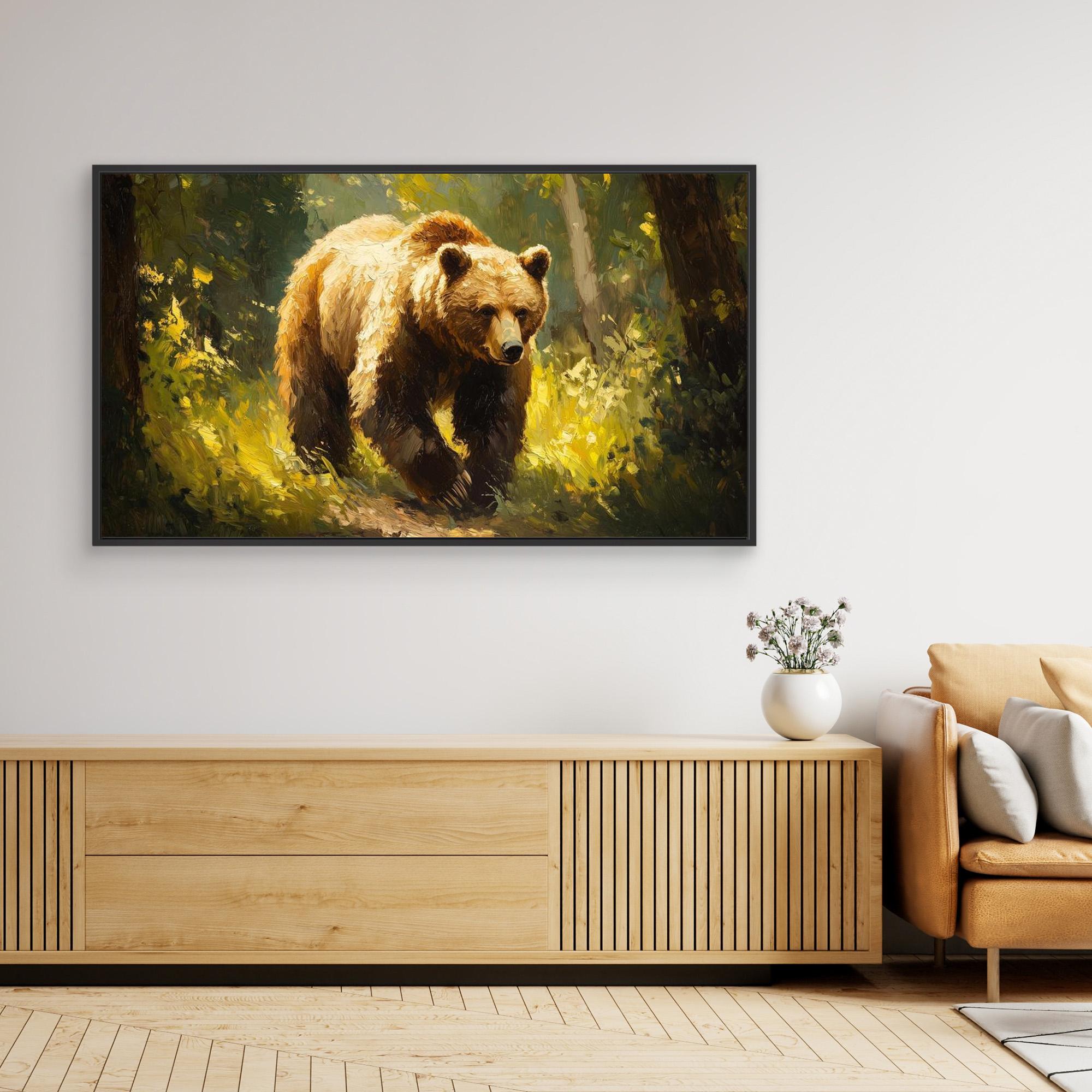 Grizzly Bear Oil Painting Effect Canvas Wall Art