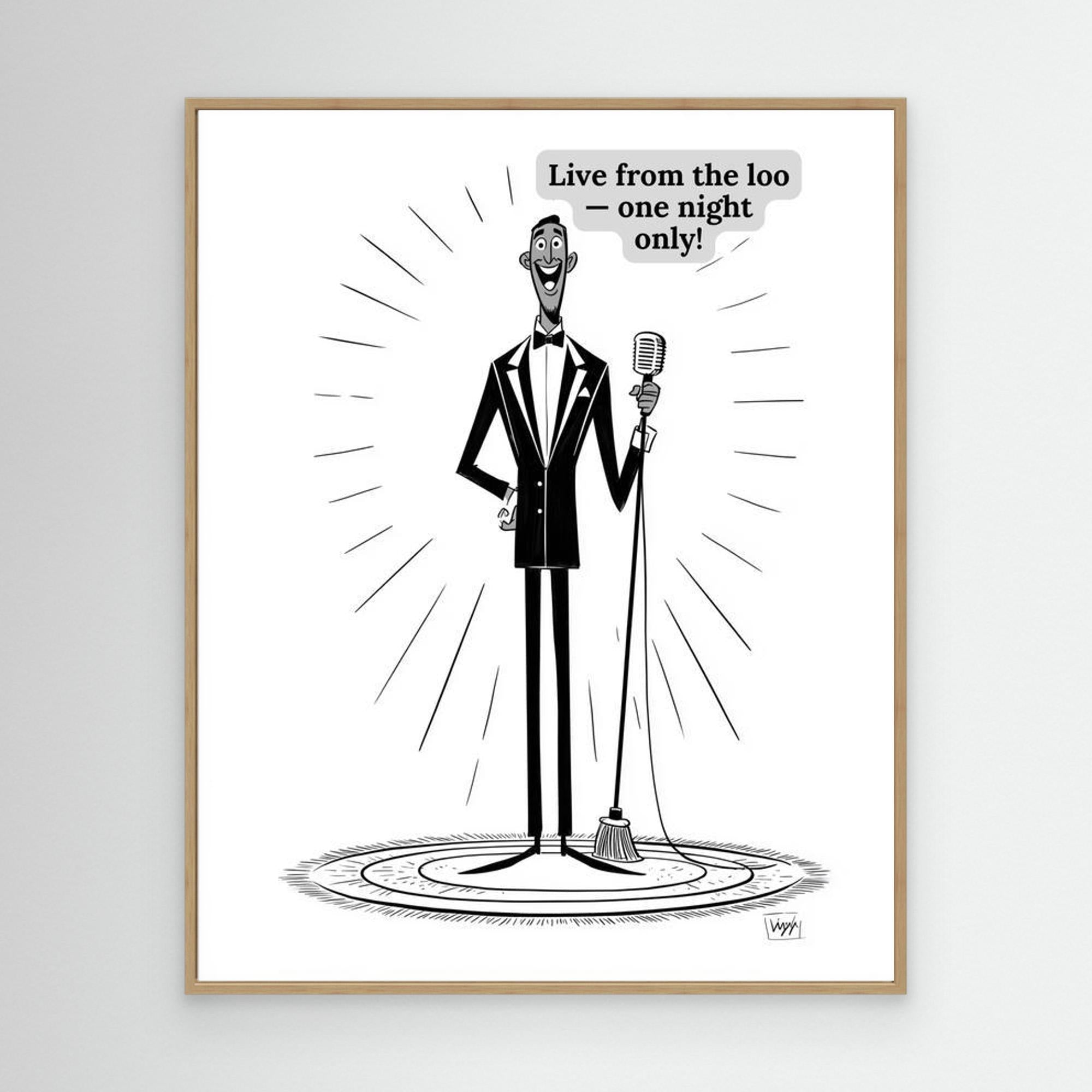 Live From The Loo Bathroom Art | Funny Musical Wall Print