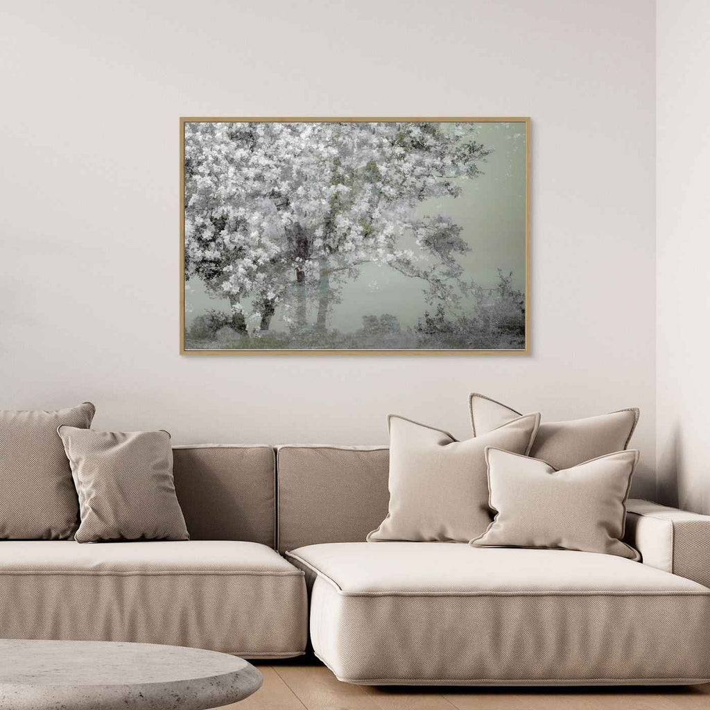 Sage Green Tree Wall Art | Modern Sage Living Room Decor