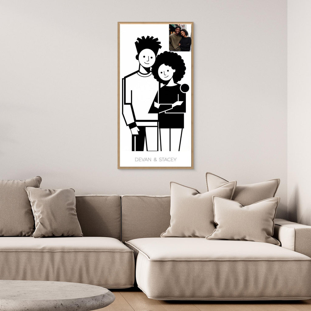 Personalised Couple Portrait Canvas for Bedroom Decor