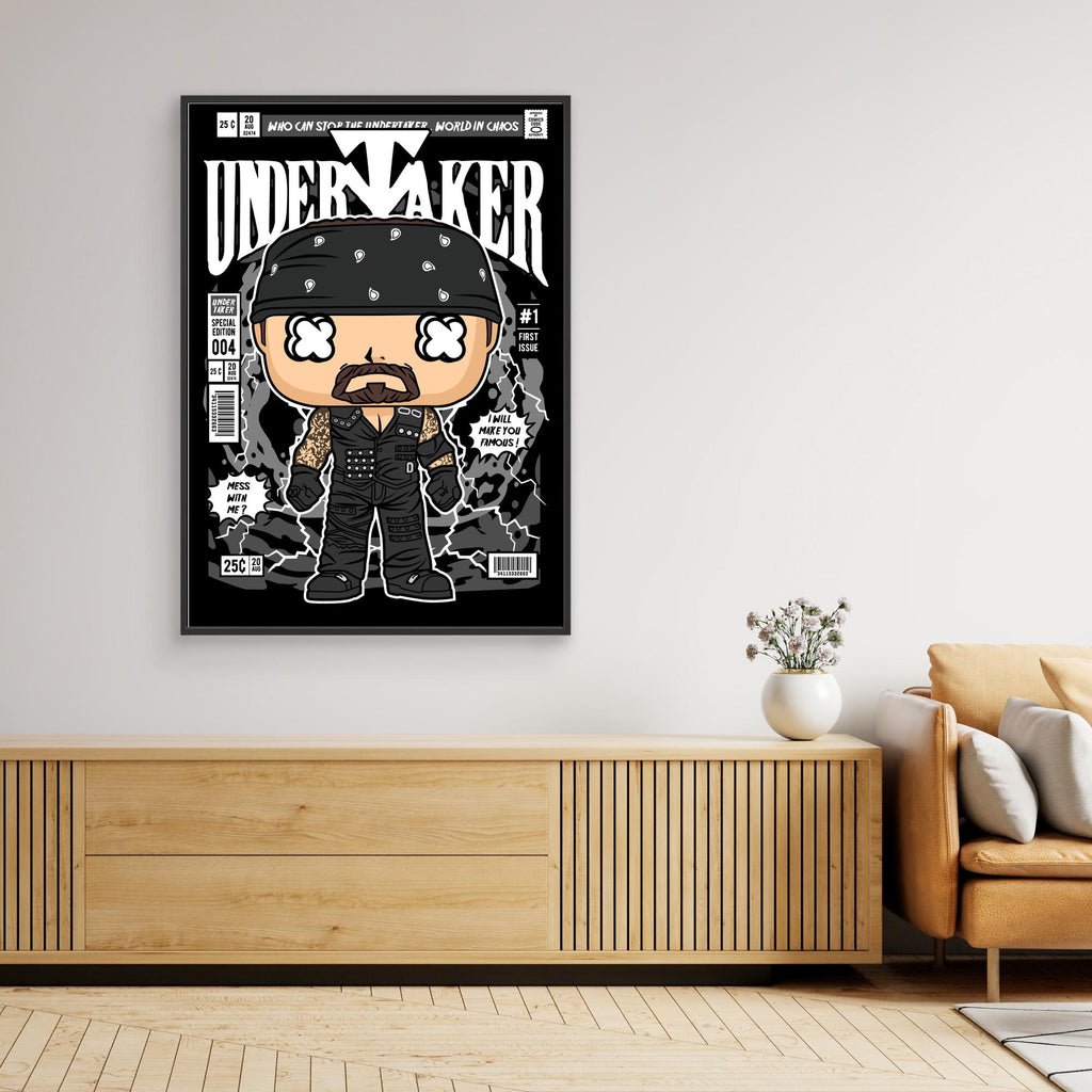 Undertaker Pop Art Canvas – WWE Man Cave Wall Decor - Framed Pop Art