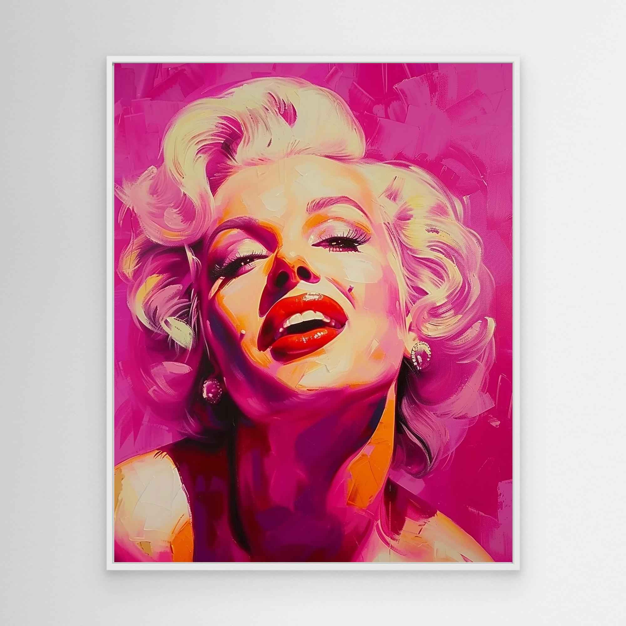 Glam Pink Pop Art Portrait | Bedroom Wall Art Canvas