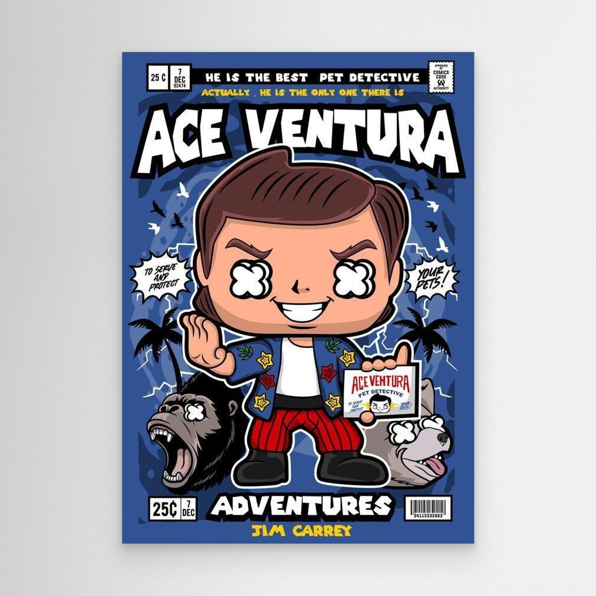 Ace Ventura Pet Detective Comic Style Canvas Wall Art
