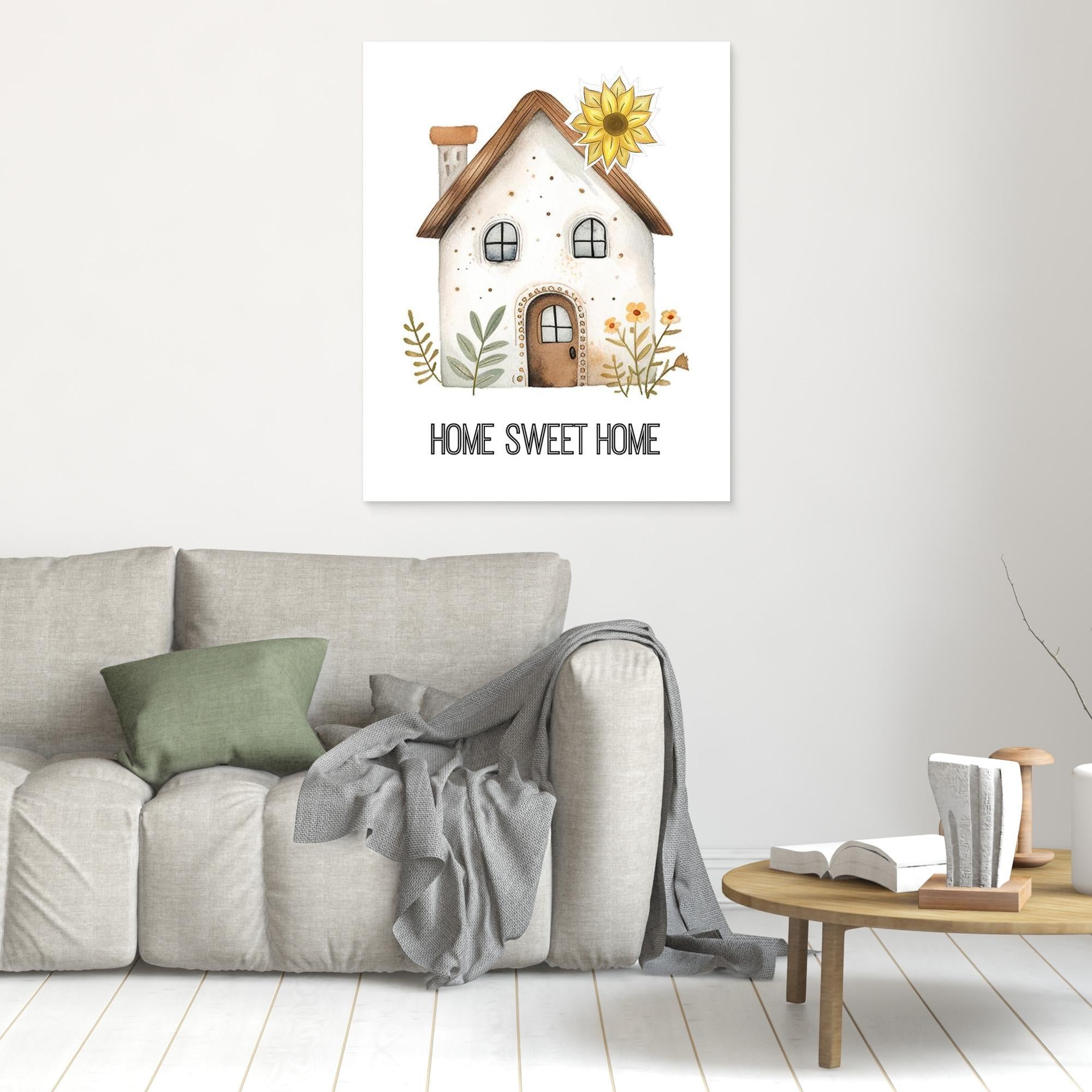 Home Sweet Home Wall Art Canvas Print for Hallway Decor - Framed Pop Art
