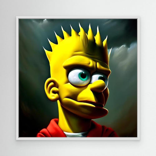 Bart Simpson Reimagined Pop Art Canvas | Modern Cartoon Wall Art - Framed Pop Art