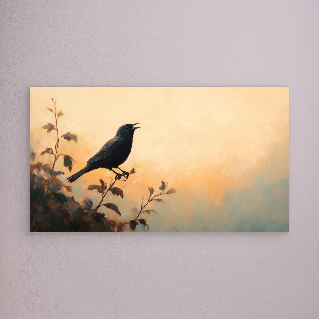 Songbird at Dawn Framed Canvas Print | Nature Wall Art
