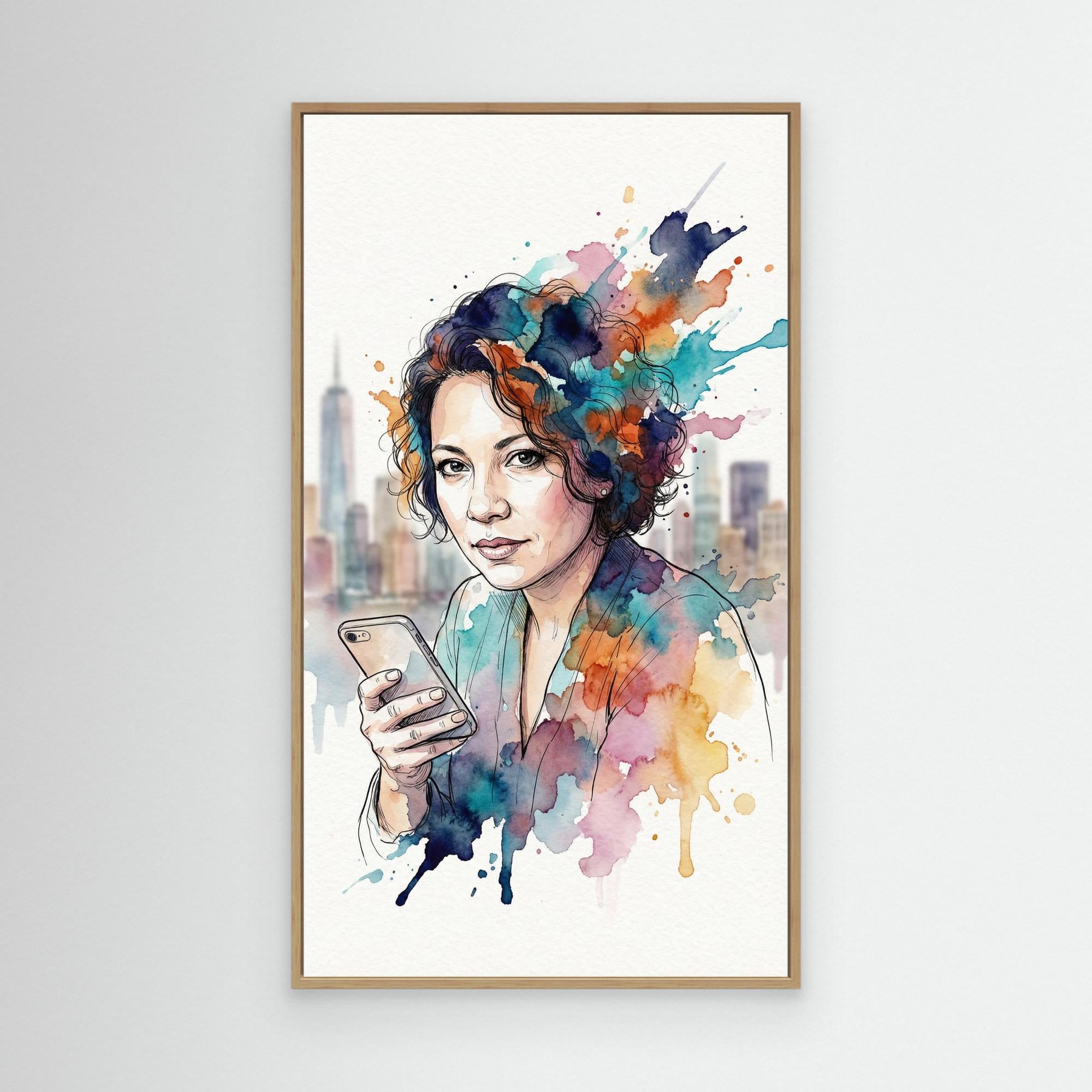 Custom Watercolour Portrait | Personalised Urban Wall Art UK