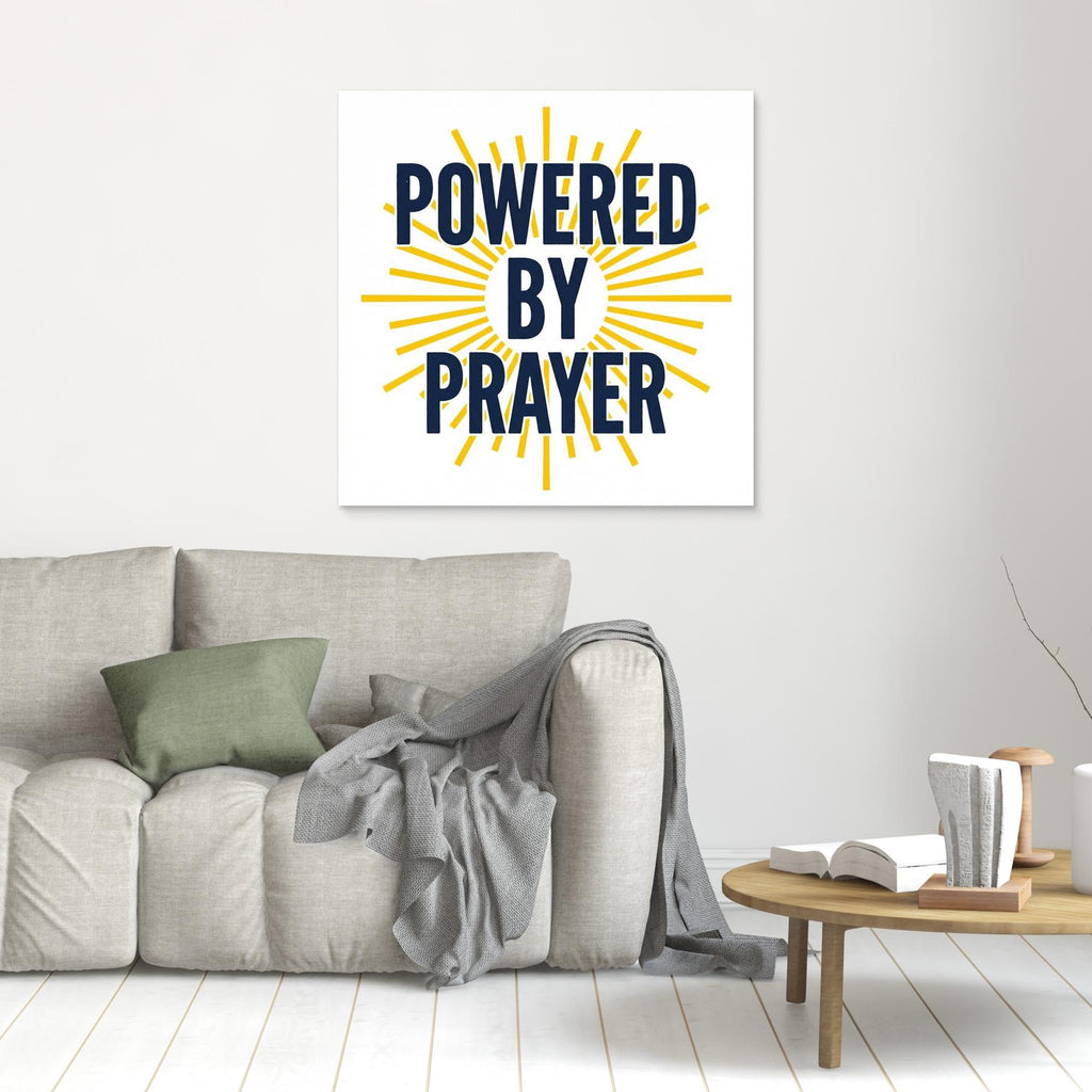 Powered by Prayer Christian Wall Art | Framed Canvas Print