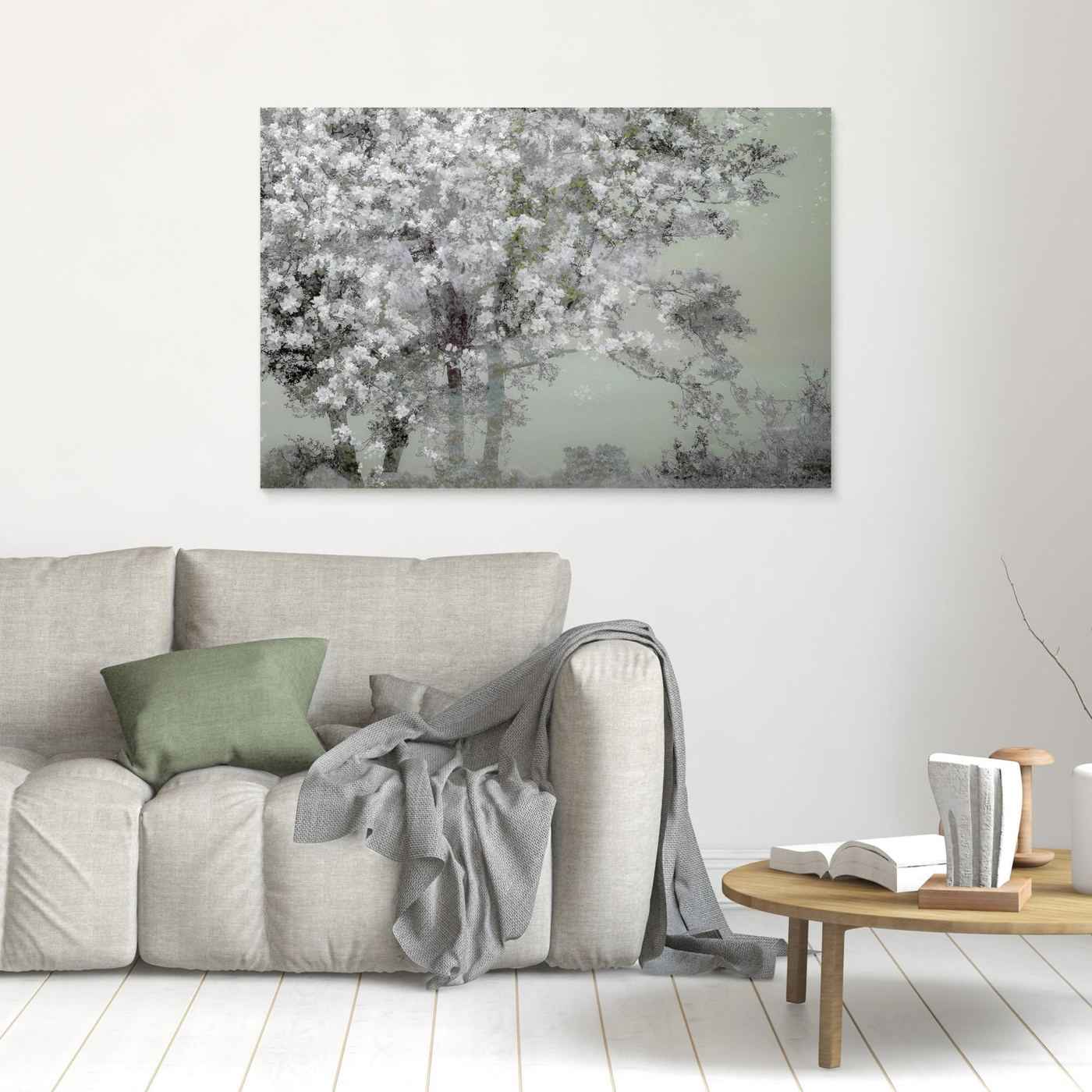 Sage Green Tree Wall Art | Modern Sage Living Room Decor