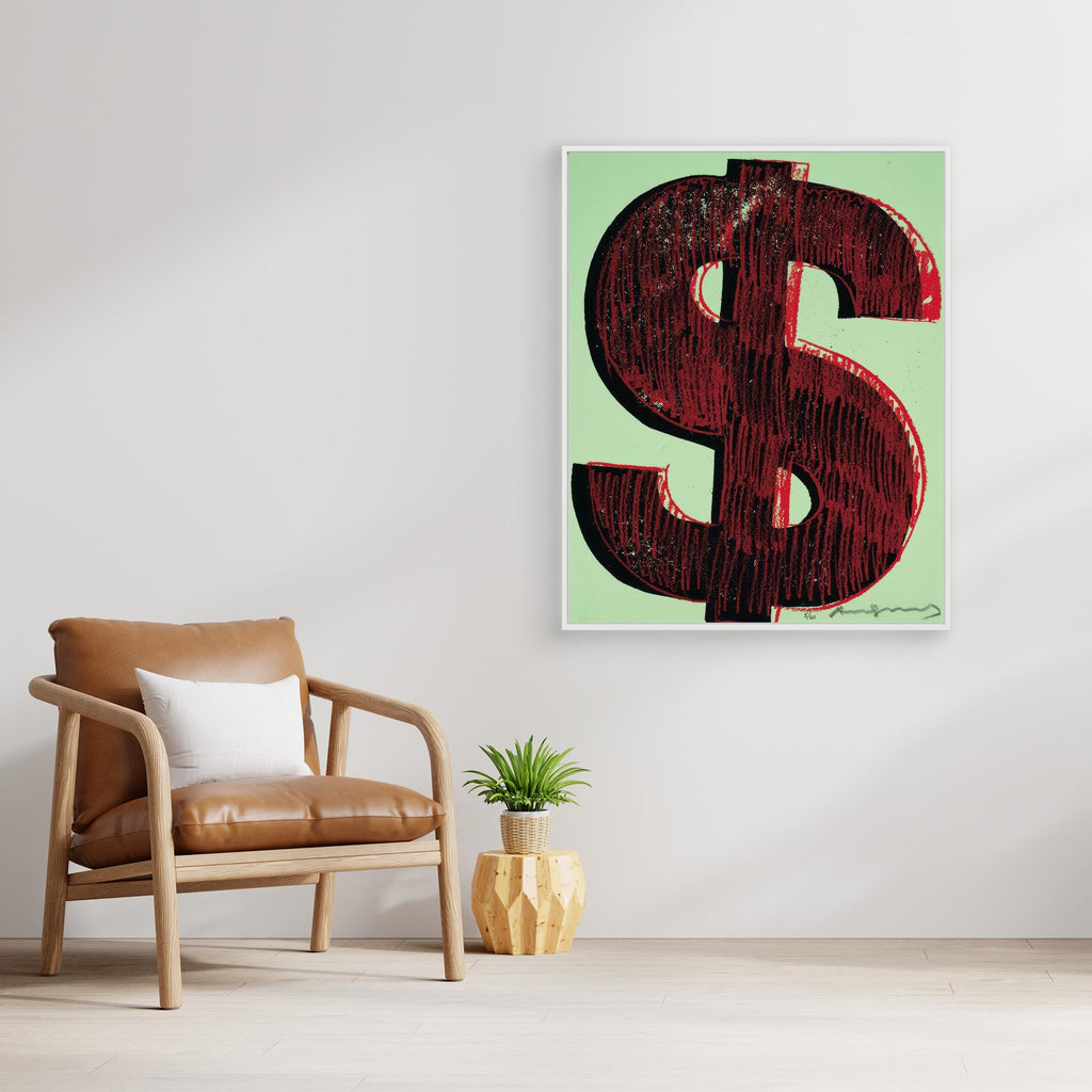 Andy Warhol Style Dollar Sign Print | Modern Office Wall Art - Framed Pop Art
