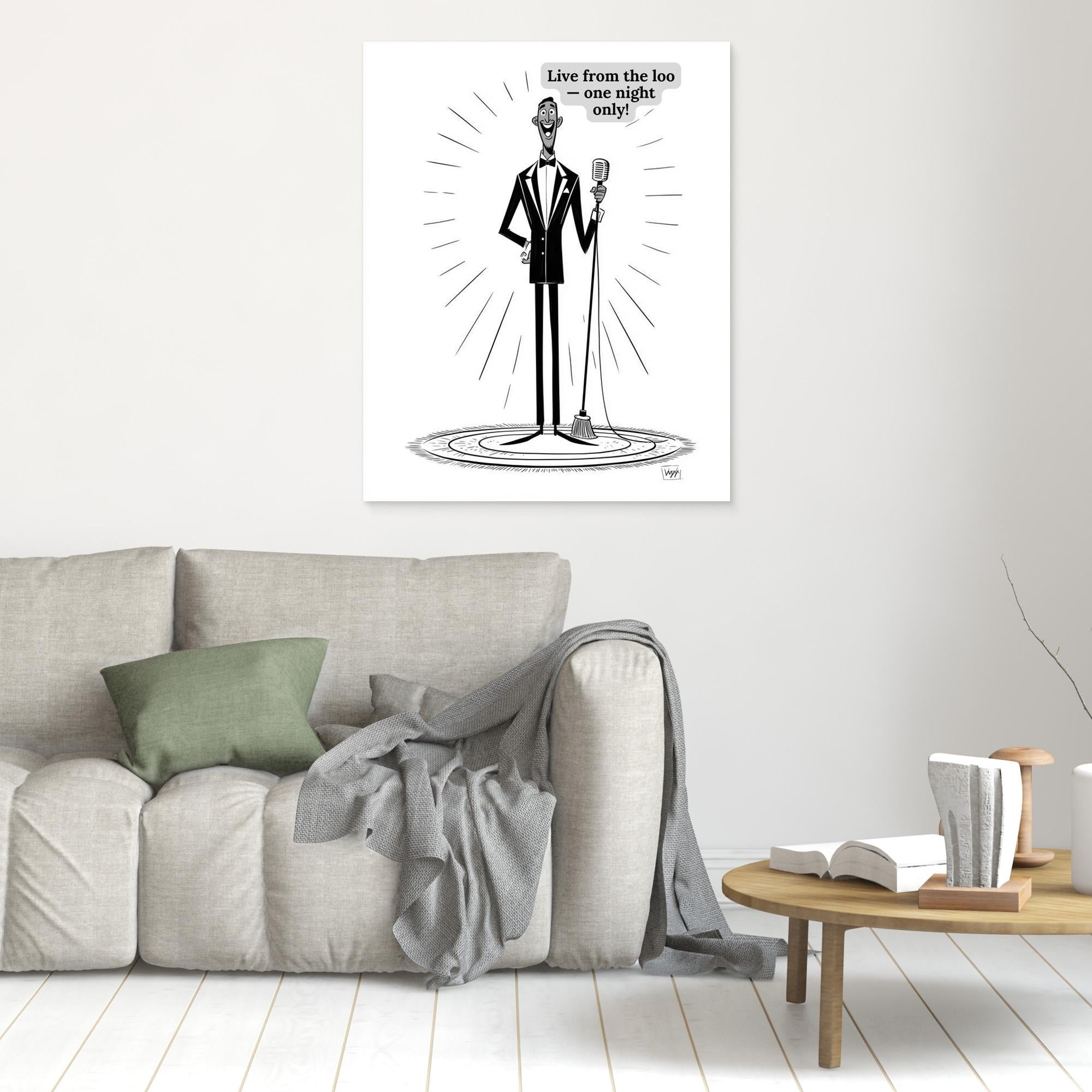 Live From The Loo Bathroom Art | Funny Musical Wall Print